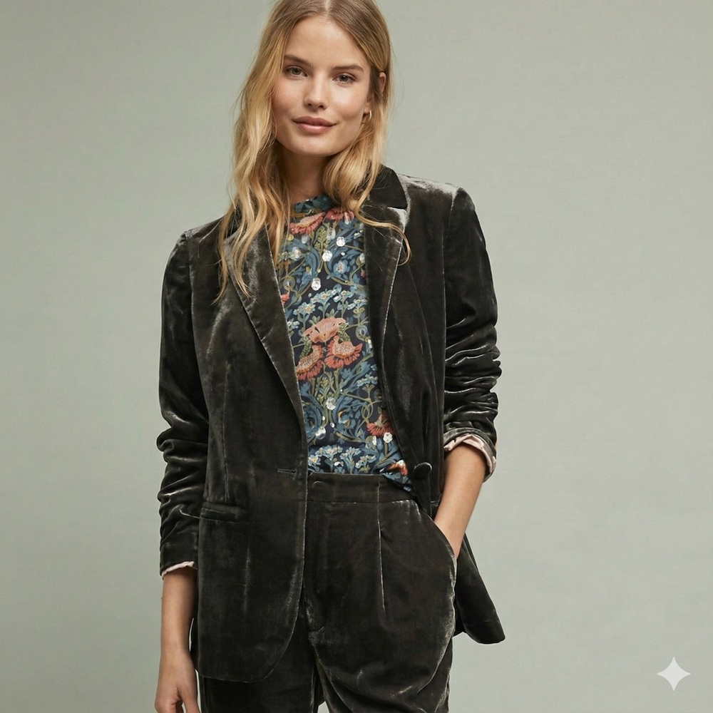 Ett:twa Velvet Blazer Jacket Size 0 EUC